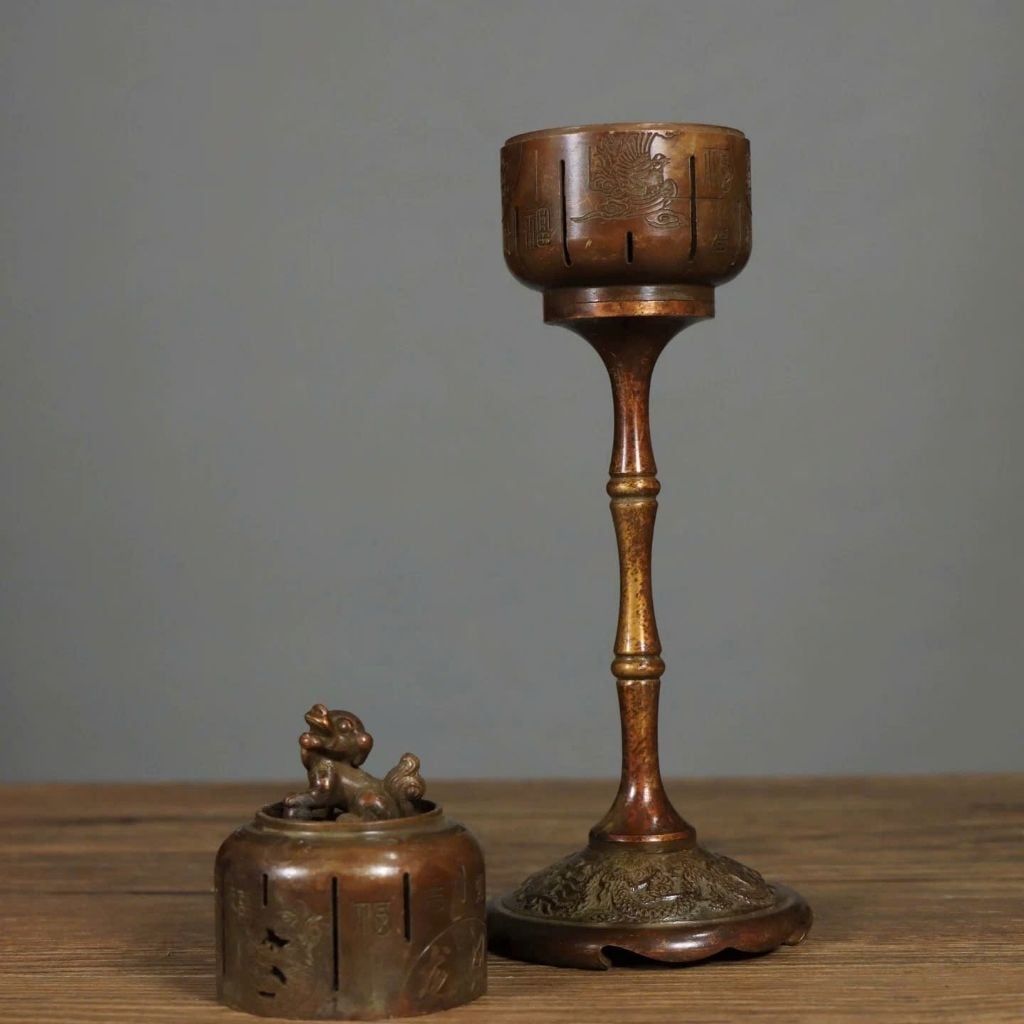  Xông Trầm Hương Đồng Chữ Phúc Lộc Sưu Tầm BKMECN-9856 