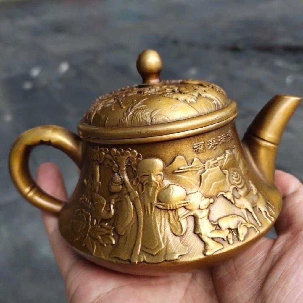  Ấm Trà Cụ Thọ Sưu Tầm Đồng Vàng  BKMECN-9858 