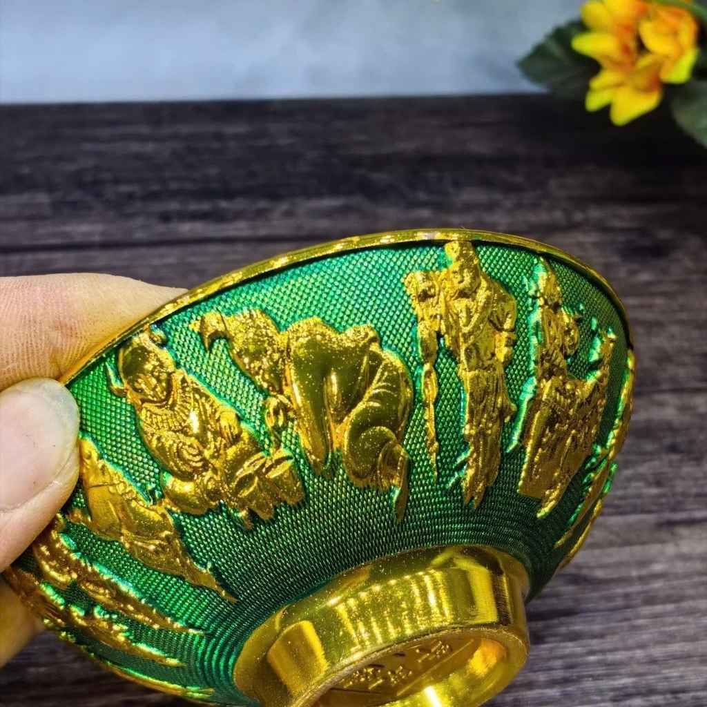  Bát Đồng Mạ Vàng Chạm Bách Nhi Sưu Tầm BKMECN-9860 