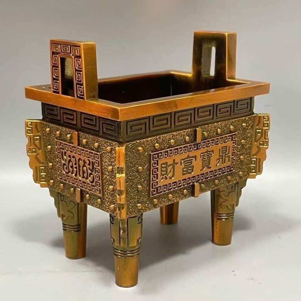  Lư Hương Đồng Vàng Chữ Đỉnh Thịnh Thiên Thu