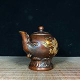  Ấm Trà Đồng Trạm Rồng Sưu Tầm Cao 13cm BKMECN-9864 
