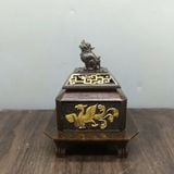  Lư Nghê Đồng Thếp Vàng Cao 12cm BKMECN-9879 