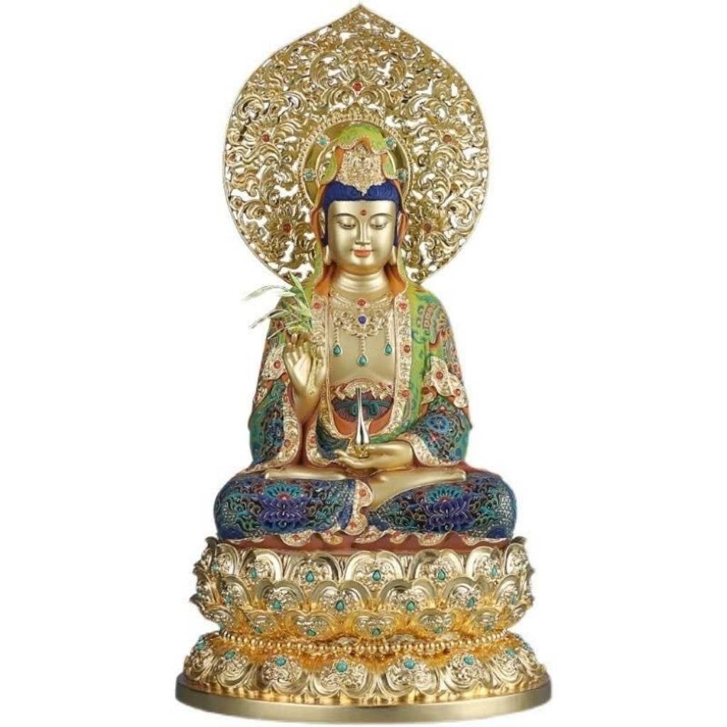  Tượng Phật Quan Âm Bồ Tát Đồng Nguyên Chất Vẽ Tinh Xảo BKMECN-9887 