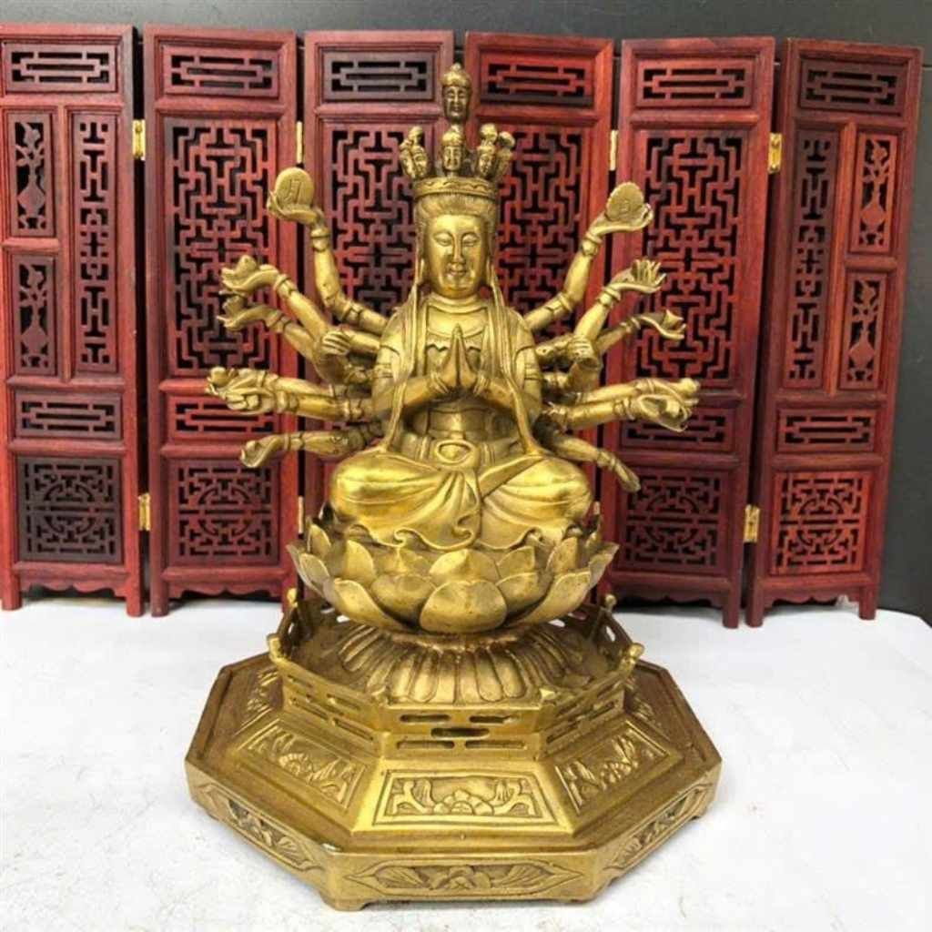  Tượng Quan Âm Phật Bà Nghìn Mắt Nghìn Tay Cao 26cm BKMECN-9888 