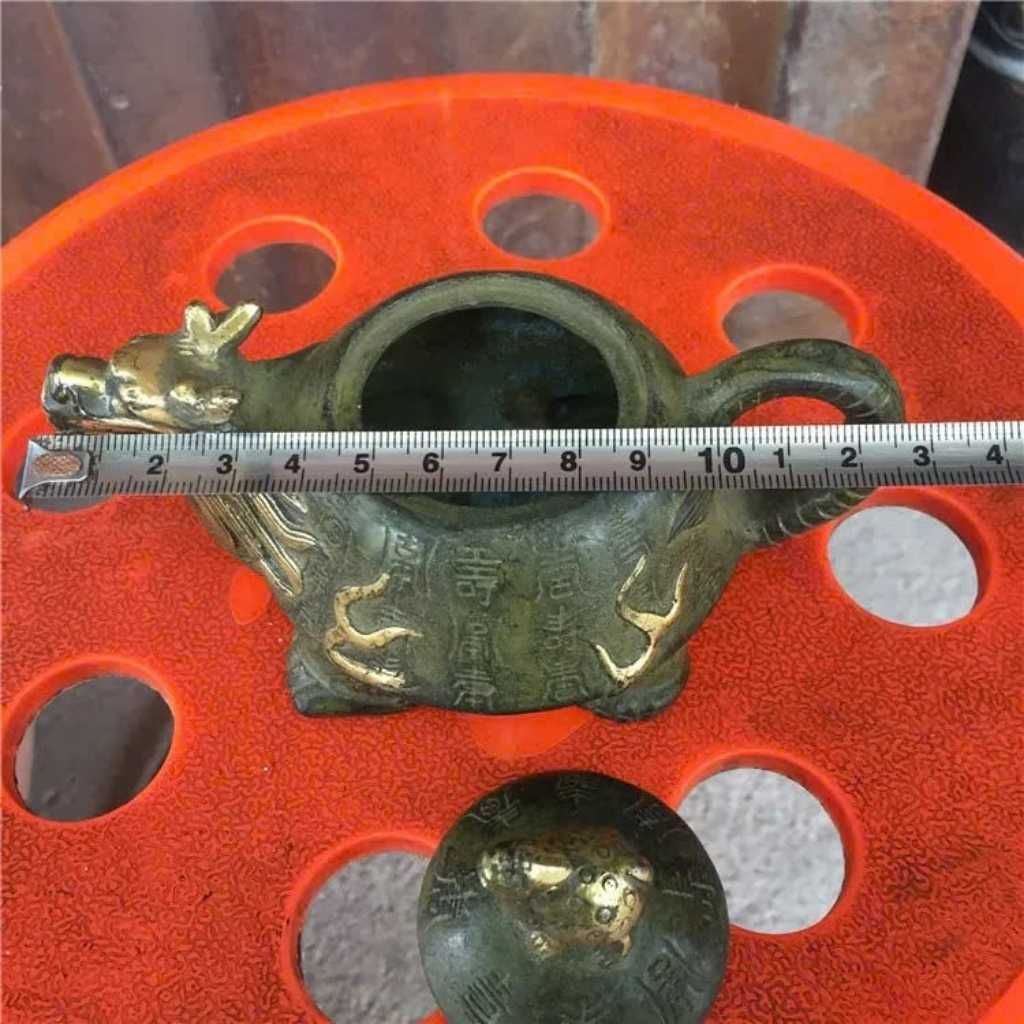  Ấm Đồng Long Quy Sưu Tầm Dài 13cm Cao Cấp BKMECN-9892 