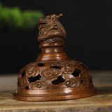  Lư Đốt Trầm Đồng Đỏ Giả Cổ Chạm Khắc Song Long BKMECN-9906 