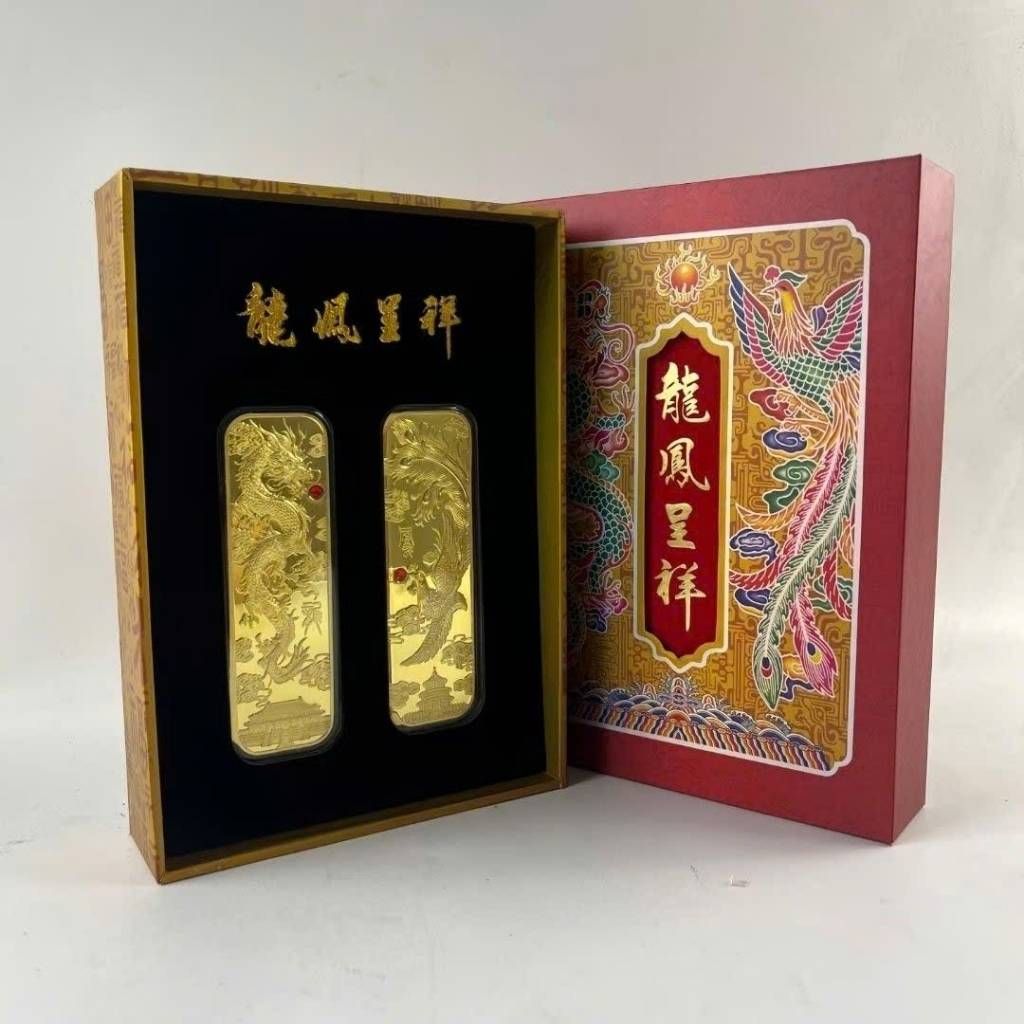  Cặp Khối Vàng Lưu Niệm Long Phụng Sum Vầy Tài Lộc BKMECN-9910 