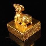  Ấn Đồng Cổ Hình Tượng Dê Mạ Vàng Sưu Tầm BKMECN-9921 