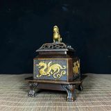  Lư Xông Trầm Đồng Vuông Linh Vật Sưu Tầm BKMECN-9923 