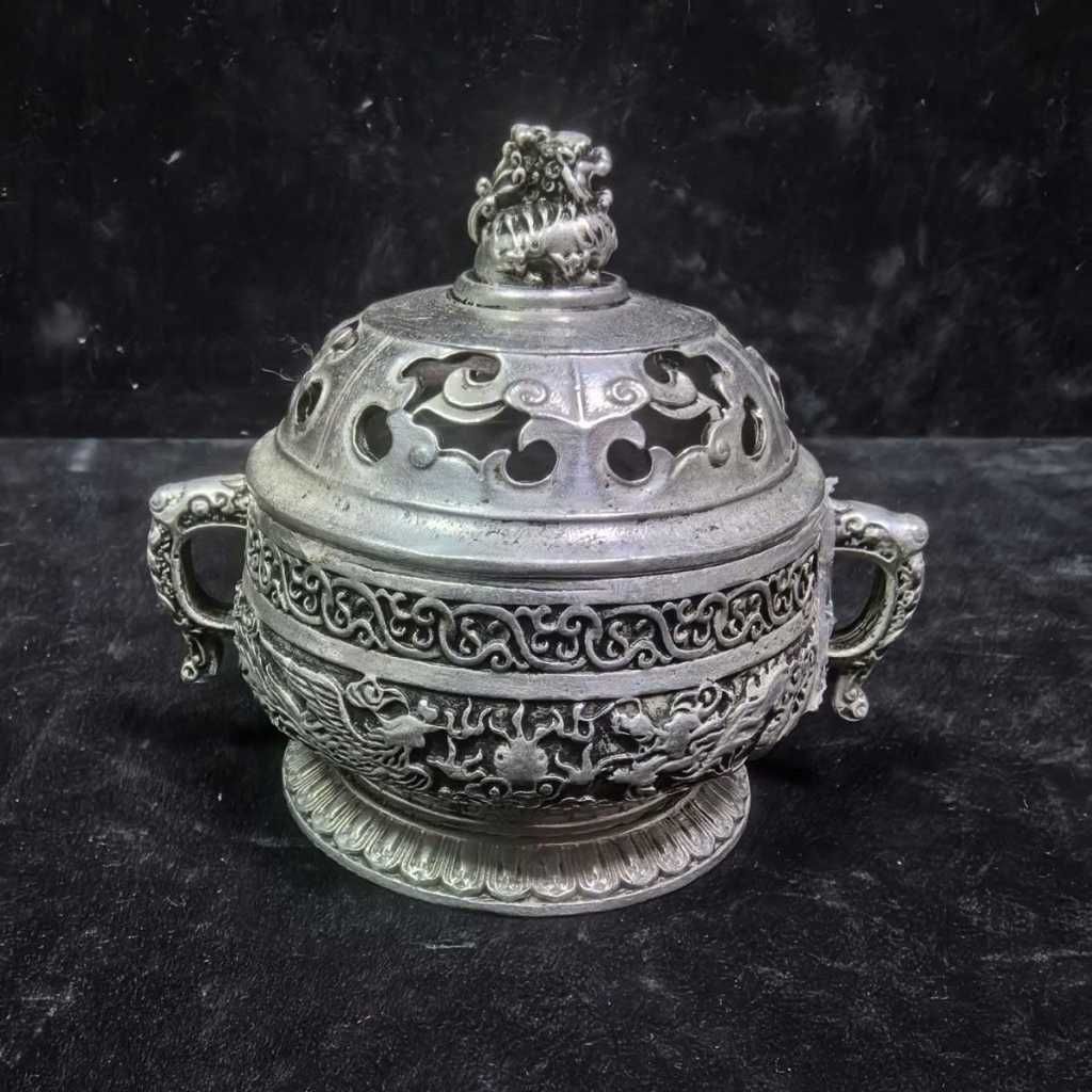  Lư Đốt Trầm Đồng Giả Cổ Sưu Tầm Cao 9cm BKMECN-9931 