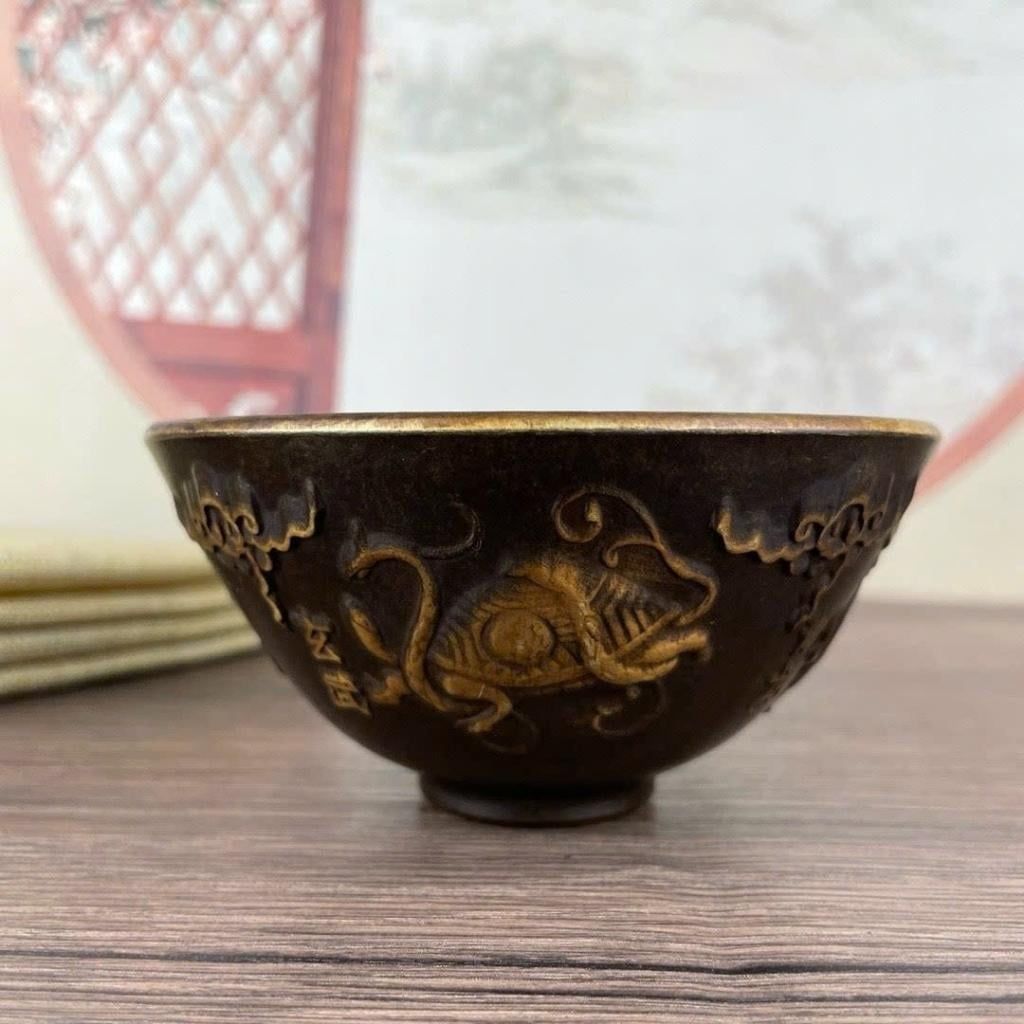  Bát Đồng Xưa Họa Tiết Tứ Linh Sưu Tầm Đẹp BKMECN-9945 