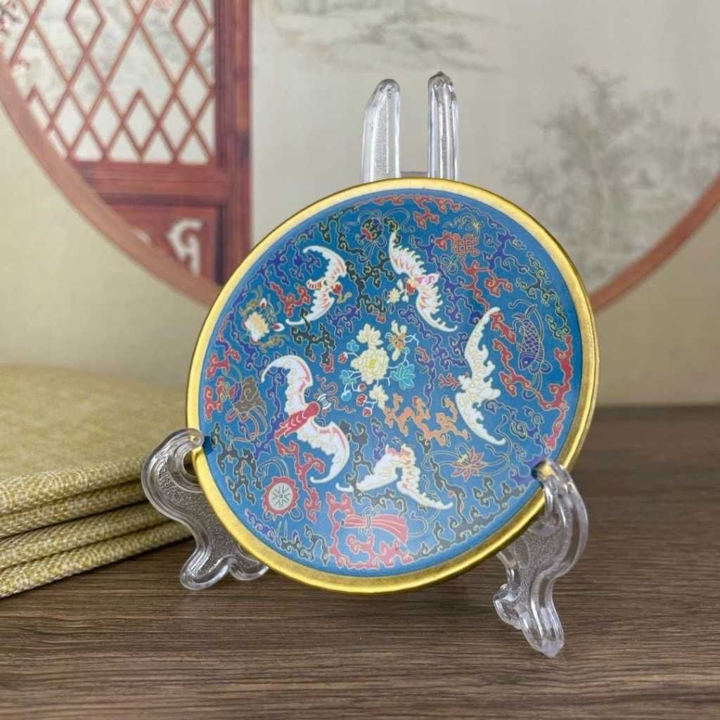  Đĩa Đồng Khảm Pháp Lam Ngũ Phúc Lâm Môn BKMECN-9946 