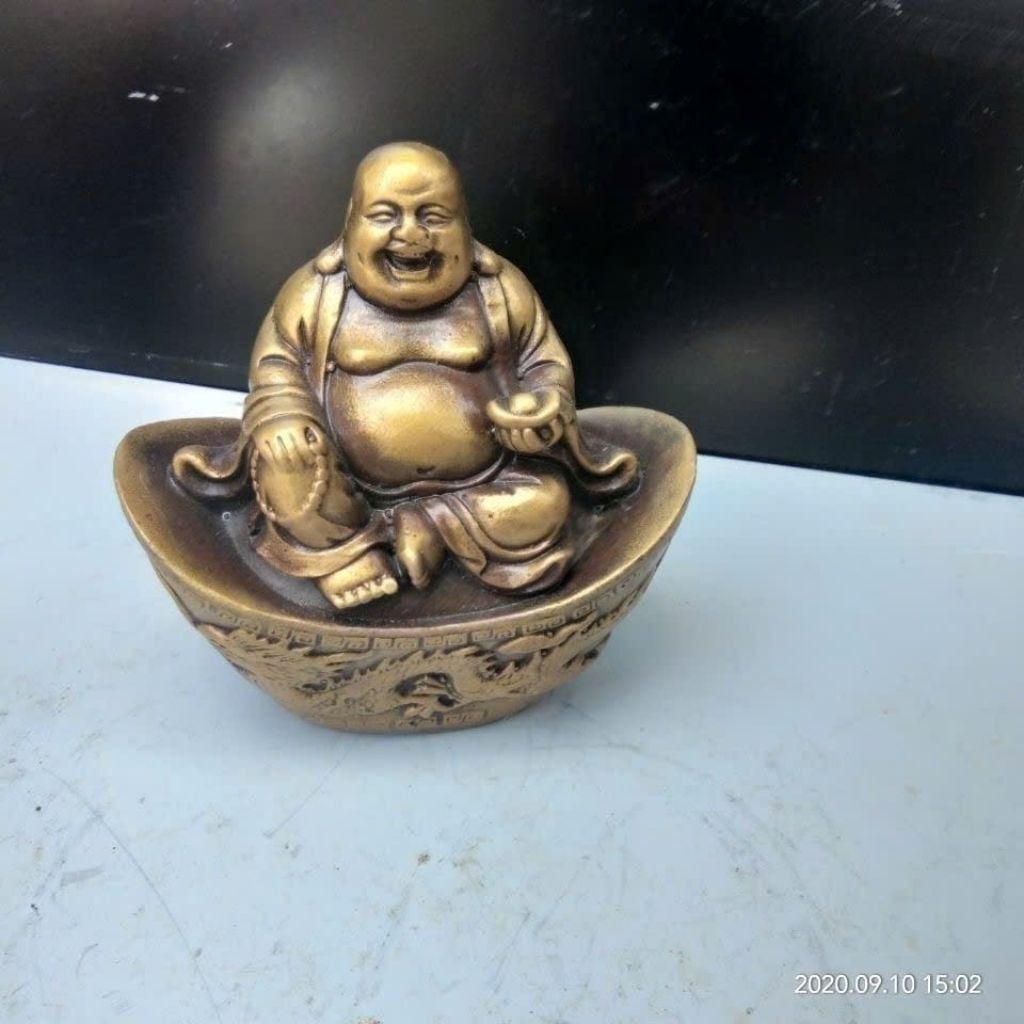  Tượng Di Lặc Đồng Vàng Ngồi Thỏi Vàng Đẹp BKMECN-9951 