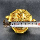  Lư Xông Trầm Đồng Vàng Cao 12cm Sưu Tầm BKMECN-9959 
