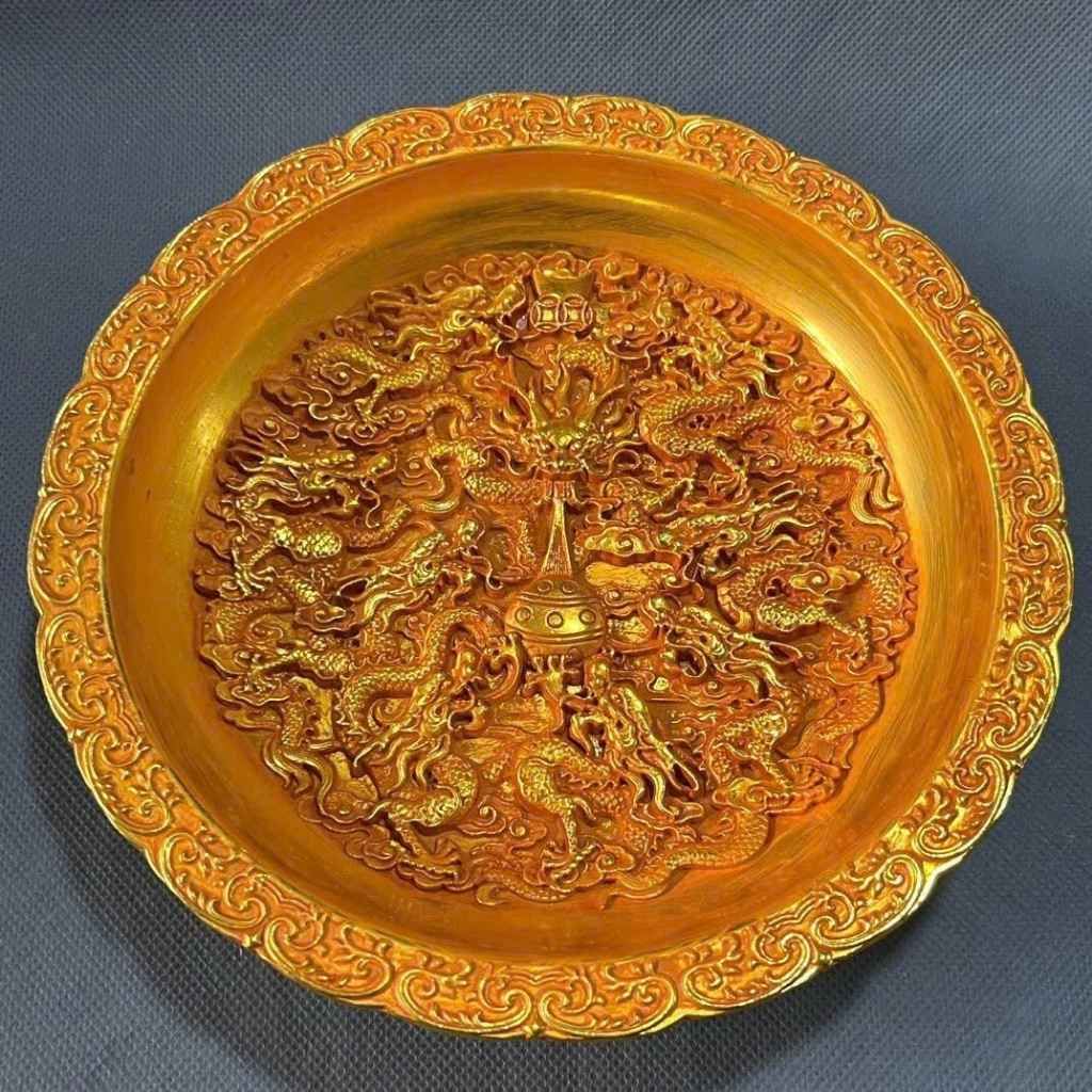  Đĩa Thưởng Đồng Vàng Chạm Rồng Sưu Tầm BKMECN-9960 
