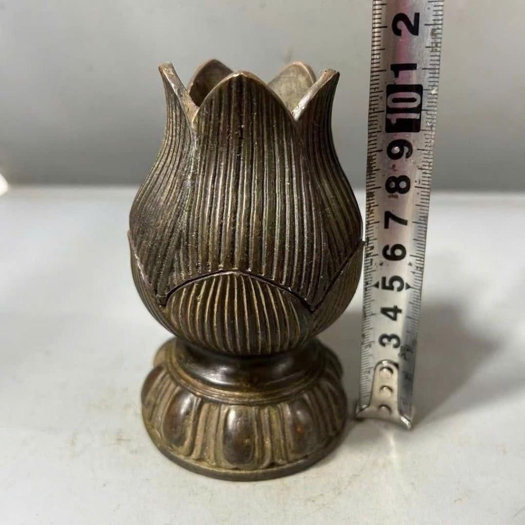  Lư Xông Trầm Bằng Đồng Hình Búp Sen Cao 11cm  BKMECN-9966 