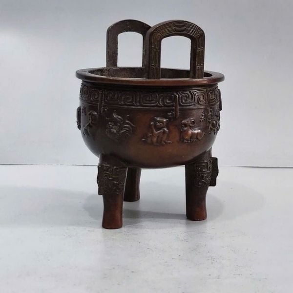  Lư Xông Trầm Đồng Tam Túc Chạm Linh Vật BKMECN-9968 