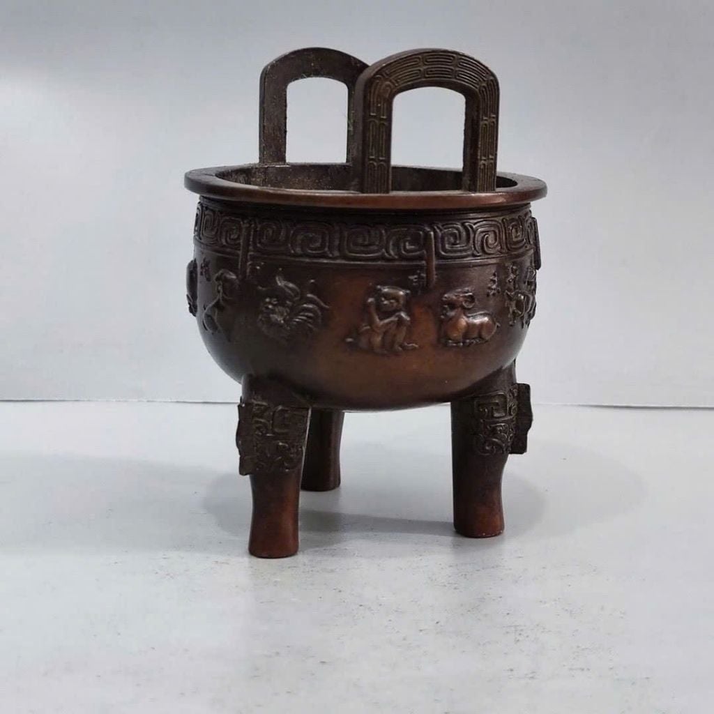  Lư Xông Trầm Đồng Tam Túc Chạm Linh Vật BKMECN-9968 