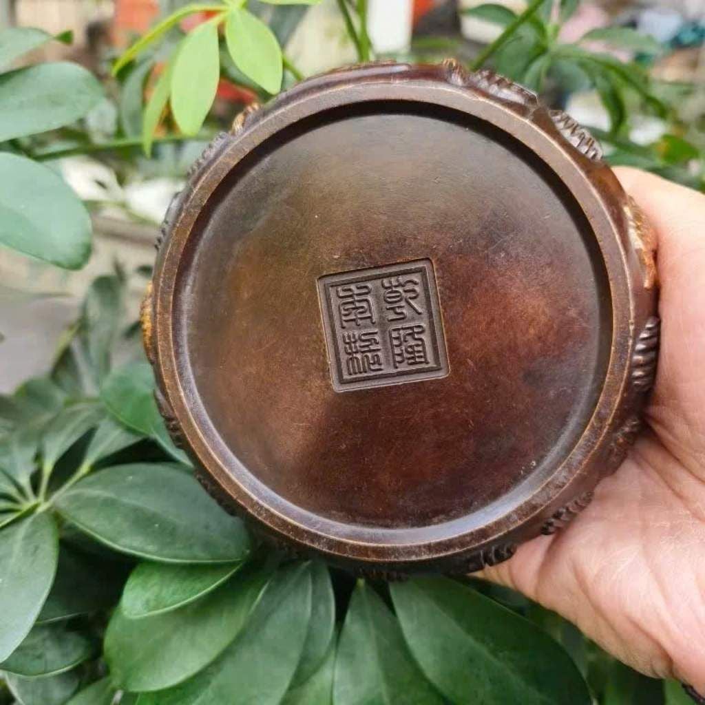  Bát Tụ Bảo Chạm Khắc Rồng Sưu Tầm D12cm BKMECN-9970 