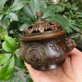  Lư Xông Trầm Đồng Chạm Tiền Cổ Sưu Tầm Đẹp BKMECN-9971 