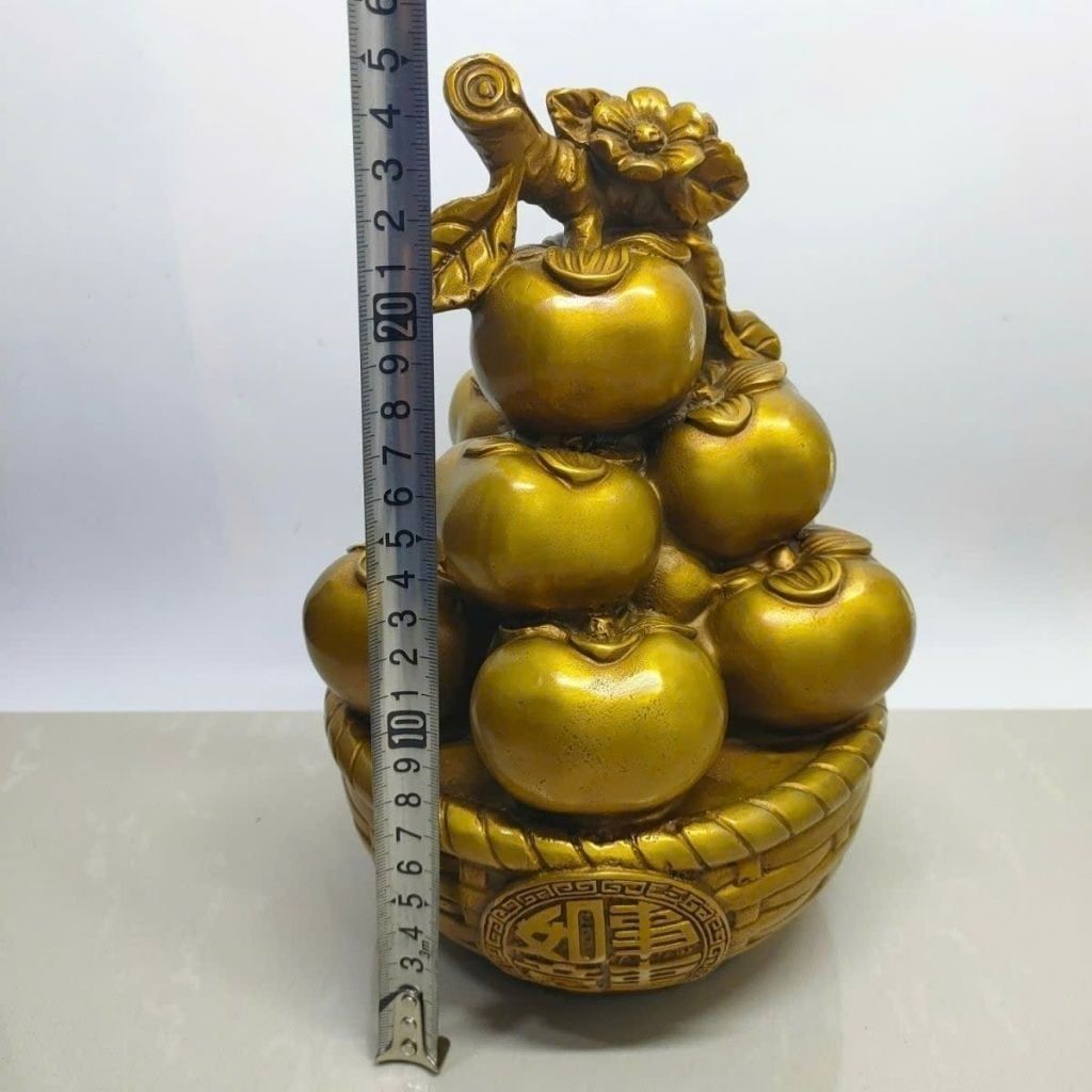  Tượng Giỏ Hồng Đồng Vàng Như Ý Cát Tường BKMECN-9977 