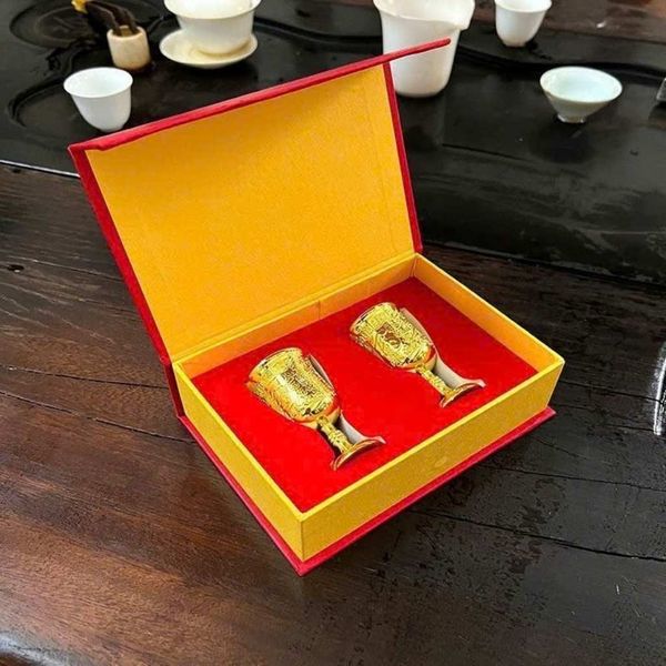  Cặp Ly Đồng Mạ Vàng Cao Cấp Quà Tặng Đẹp BKMECN-9979 