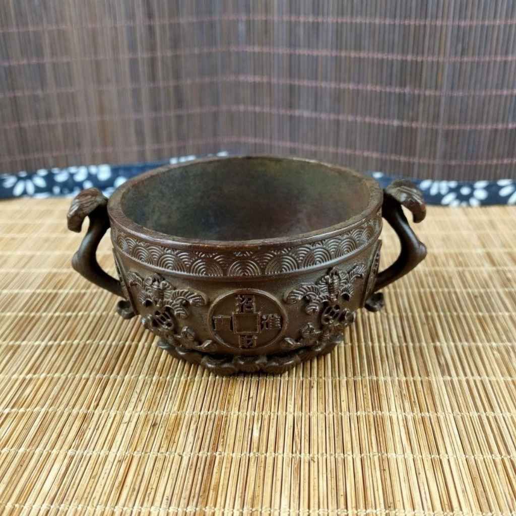  Lư Đốt Trầm Thiềm Thừ Đồng Giả Cổ Sưu Tầm BKMECN-9985 