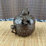  Lư Đốt Trầm Thiềm Thừ Đồng Giả Cổ Sưu Tầm BKMECN-9985 