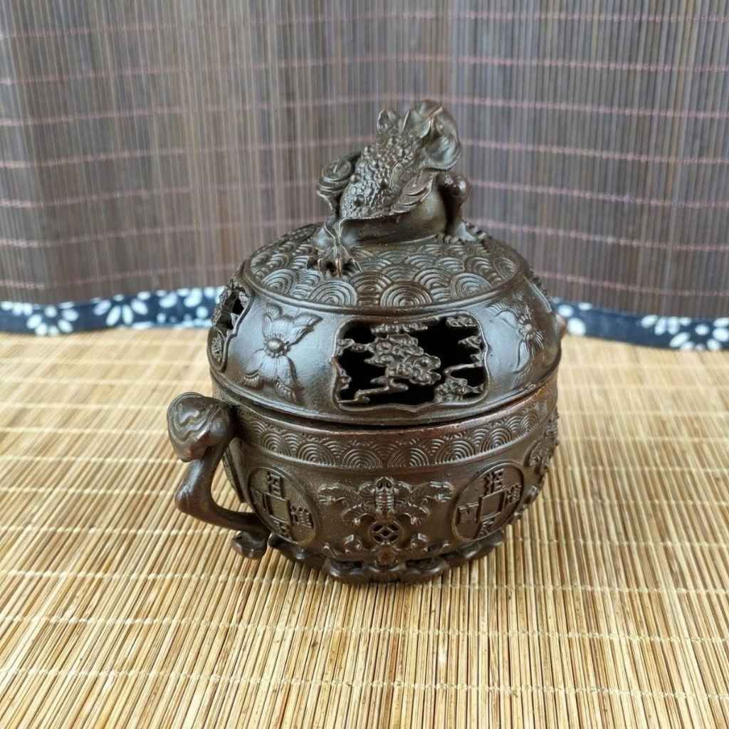  Lư Đốt Trầm Thiềm Thừ Đồng Giả Cổ Sưu Tầm BKMECN-9985 