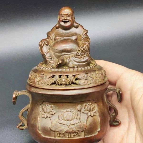  Lư Đốt Trầm Liên Hoa Nắp Di Lặc Đáy Mộc Chiện BKMECN-9986 