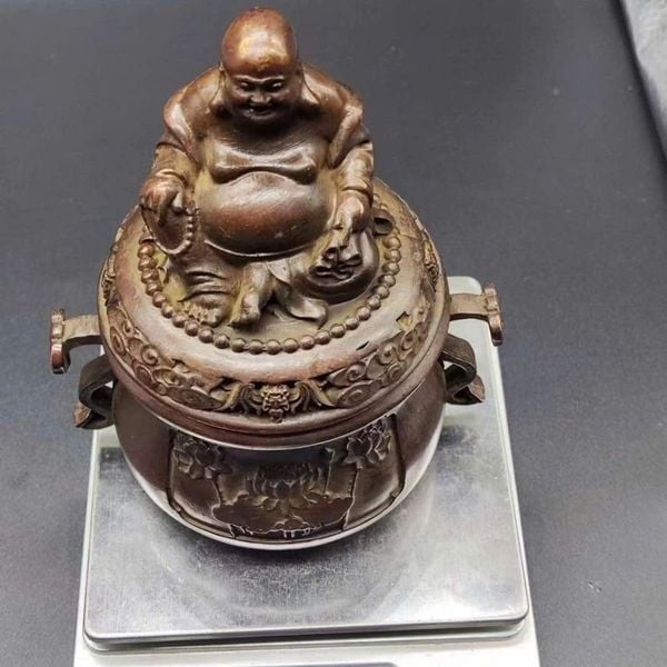  Lư Đốt Trầm Liên Hoa Nắp Di Lặc Đáy Mộc Chiện BKMECN-9986 