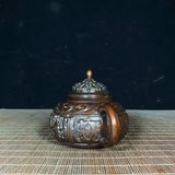  Ấm Trà Đồng Đỏ Chạm Nổi Triện Cổ Sưu Tầm BKMECN-9988 
