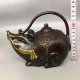  Ấm Trà Đồng Đỏ Hình Chuột Chiêu Tài Sưu Tầm BKMECN-9989 
