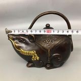  Ấm Trà Đồng Đỏ Hình Chuột Chiêu Tài Sưu Tầm BKMECN-9989 