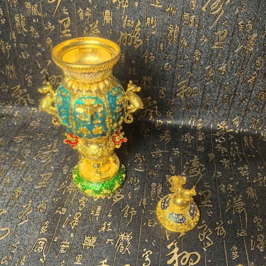  Bình Đồng Pháp Lam Khảm Vàng Dáng Cao Sưu Tầm BKMECN-9992 