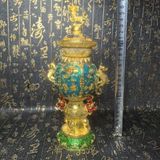  Bình Đồng Pháp Lam Khảm Vàng Dáng Cao Sưu Tầm BKMECN-9992 