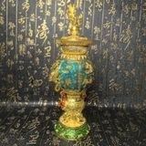  Bình Đồng Pháp Lam Khảm Vàng Dáng Cao Sưu Tầm BKMECN-9992 