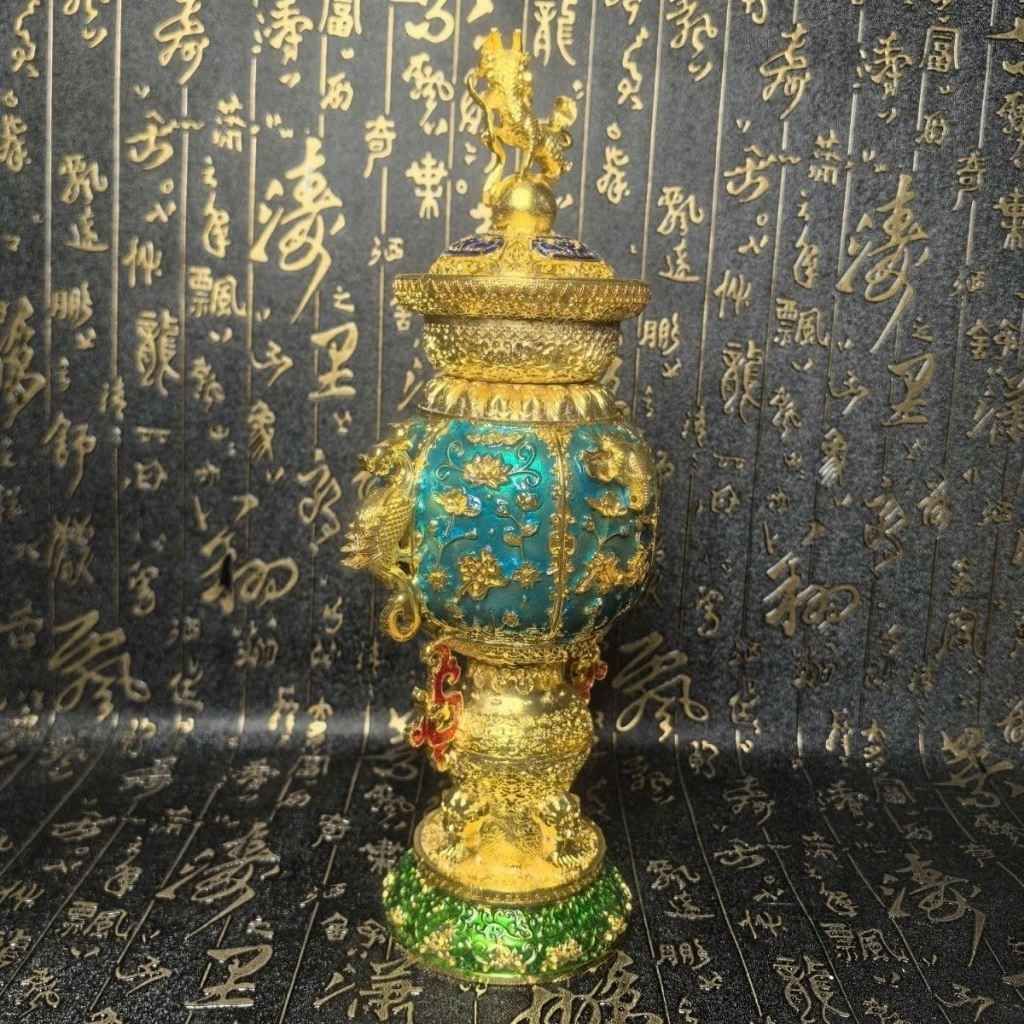  Bình Đồng Pháp Lam Khảm Vàng Dáng Cao Sưu Tầm BKMECN-9992 