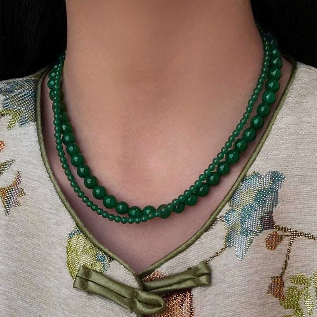  Dây Chuỗi Ngọc Xanh Thanh Tao Phụ Kiện Cổ Trang BKSTCN-9238 