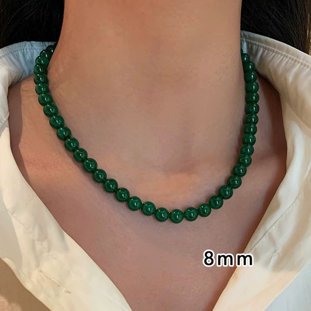  Dây Chuỗi Ngọc Xanh Thanh Tao Phụ Kiện Cổ Trang BKSTCN-9238 