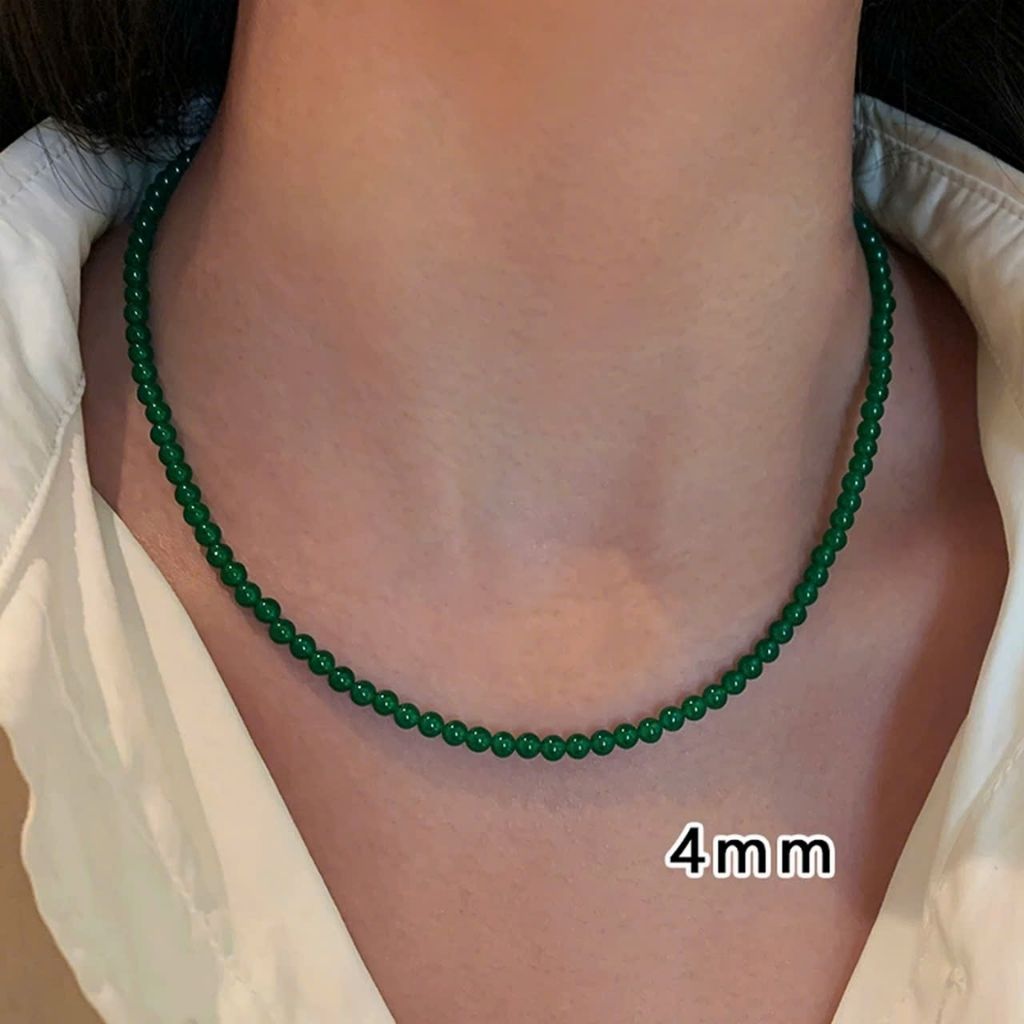  Dây Chuỗi Ngọc Xanh Thanh Tao Phụ Kiện Cổ Trang BKSTCN-9238 
