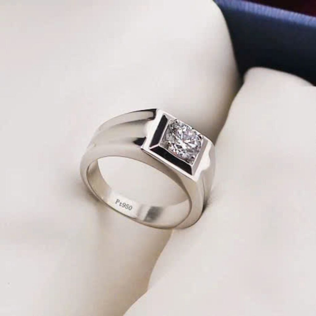  Nhẫn Nam Mạ Bạch Kim Đá Moissanite BKSTCN-9252 