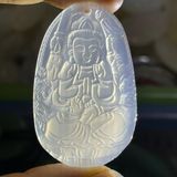  Mặt dây chuyền Phật Bản Mệnh Ngọc Mã Não Trắng BKSTCN-9281 