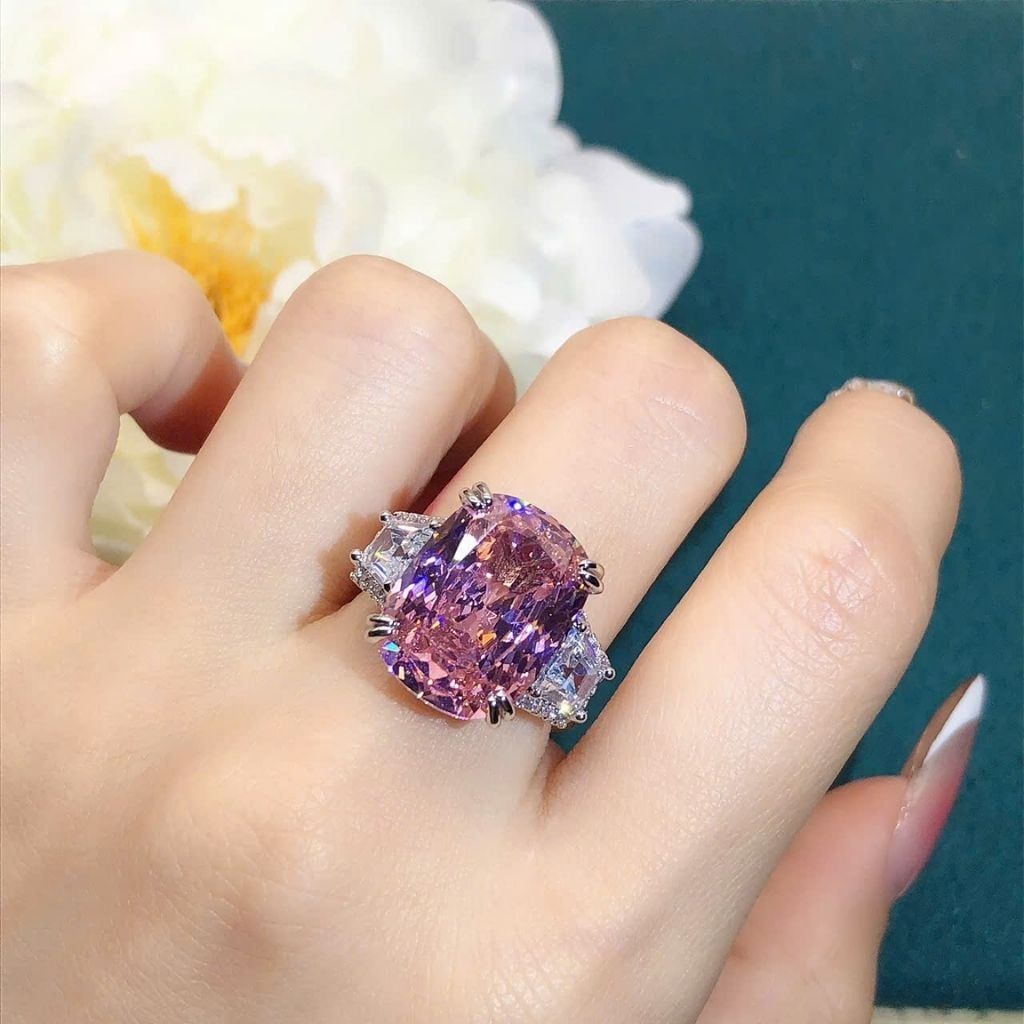  Nhẫn Nữ Ice Pink Diamond Cut cực sang trọng BKSTCN-9286 