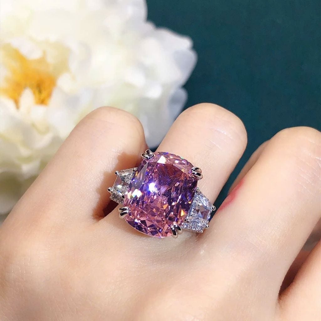  Nhẫn Nữ Ice Pink Diamond Cut cực sang trọng BKSTCN-9286 