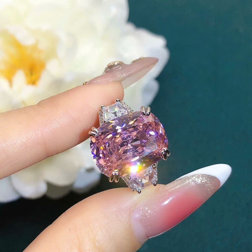  Nhẫn Nữ Ice Pink Diamond Cut cực sang trọng BKSTCN-9286 