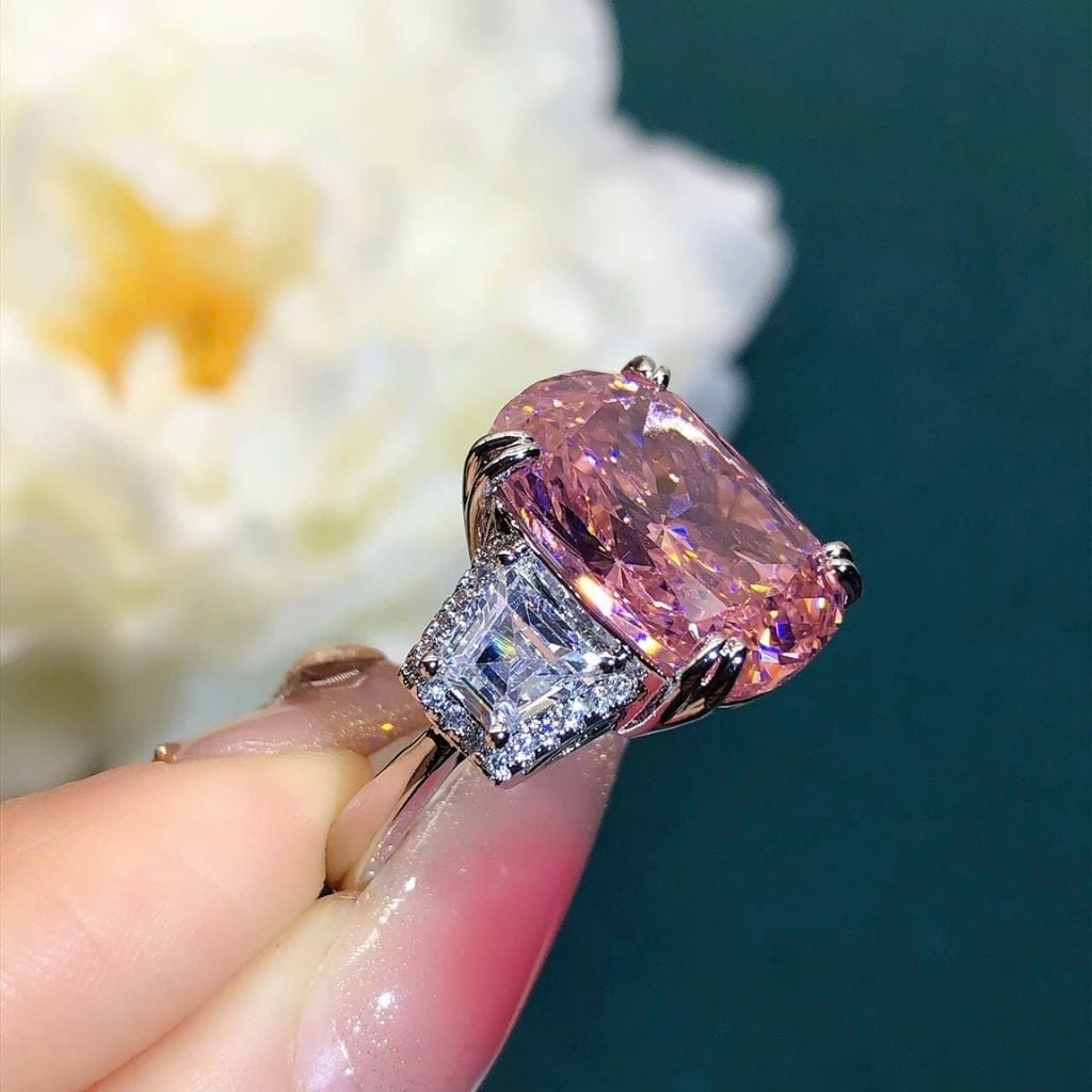  Nhẫn Nữ Ice Pink Diamond Cut cực sang trọng BKSTCN-9286 