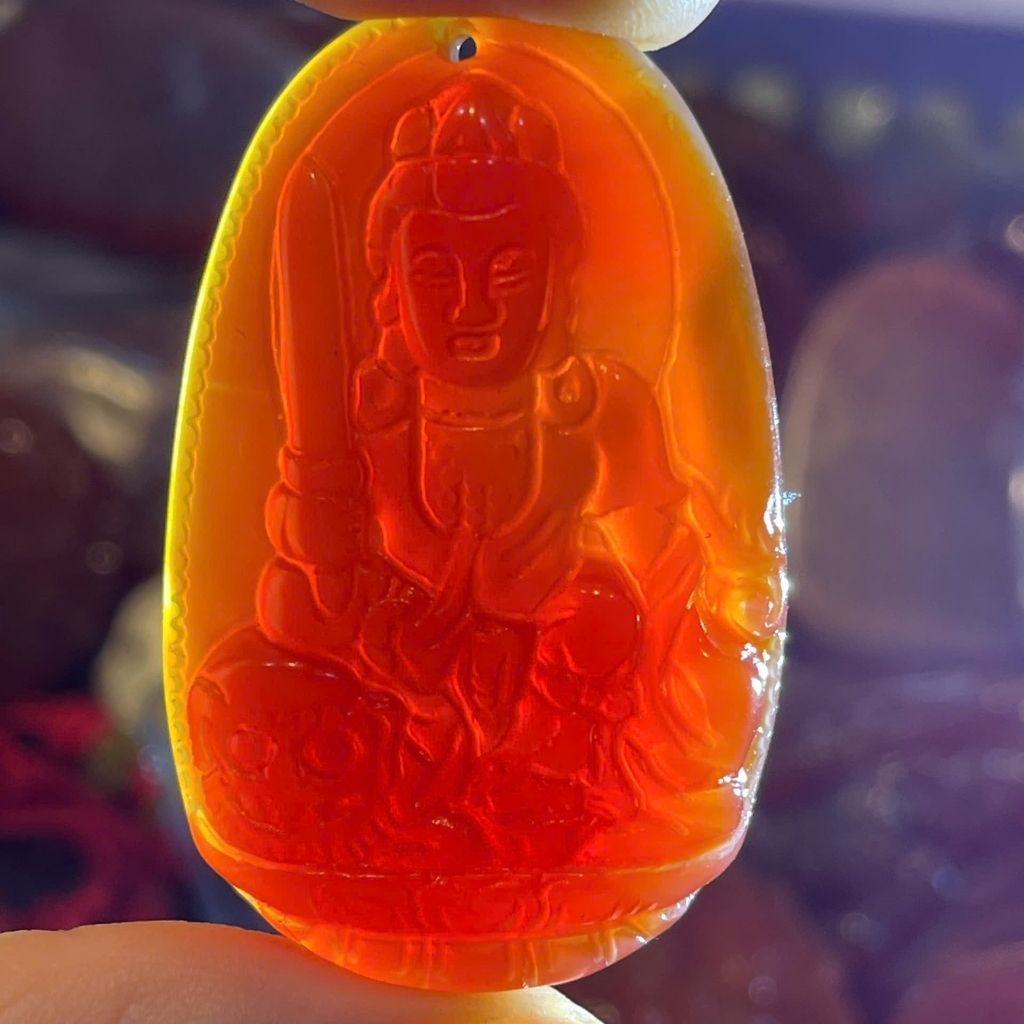  Mặt Dây Chuyền Phật Bản Mệnh Ngọc Mã Não Đỏ BKSTCN-9289 