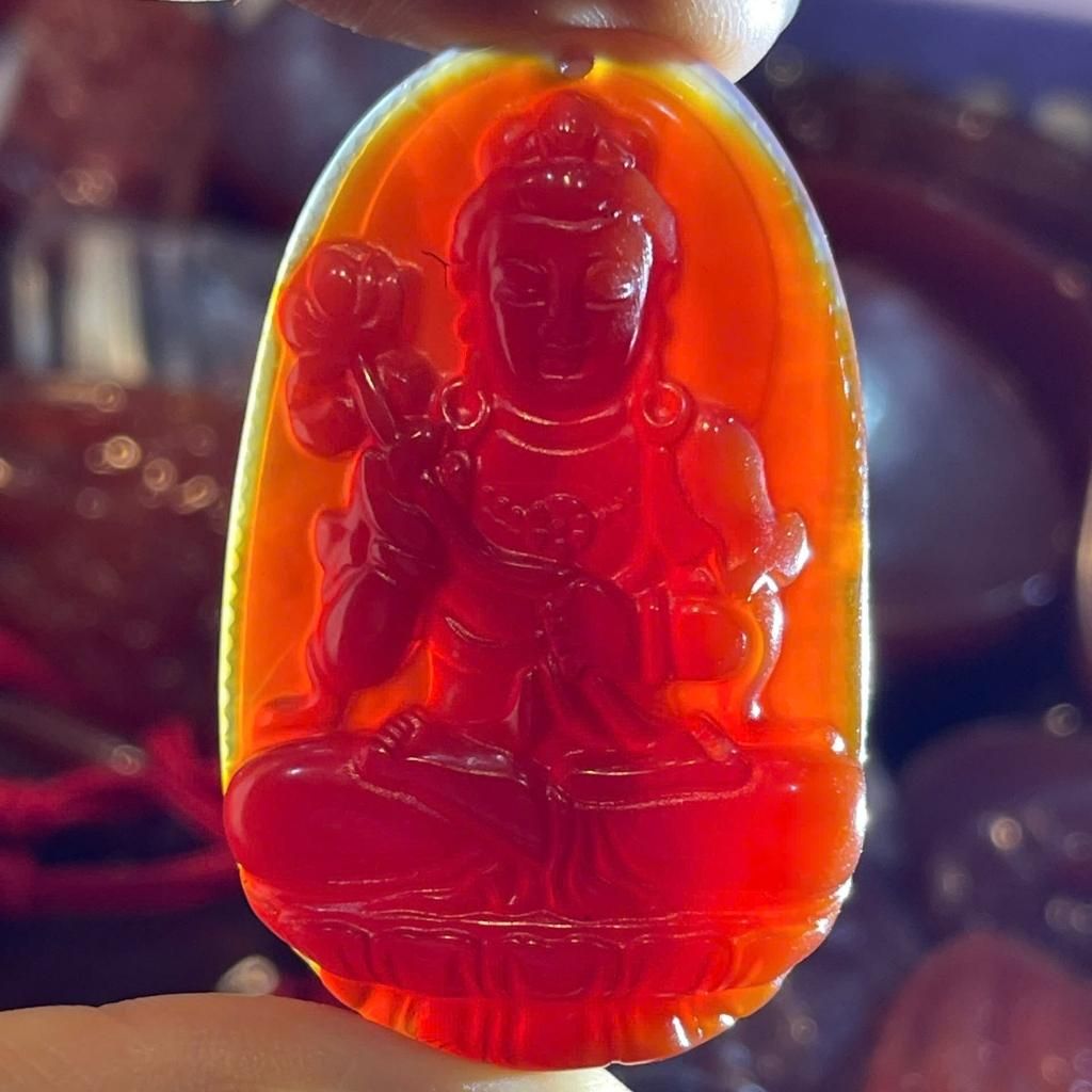  Mặt Dây Chuyền Phật Bản Mệnh Ngọc Mã Não Đỏ BKSTCN-9289 