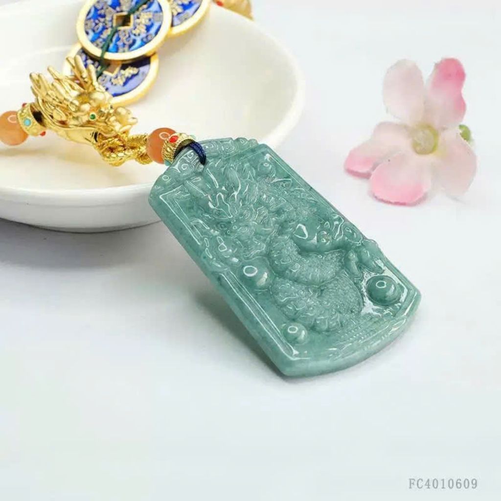  Mặt dây chuyền ngọc rồng khắc 12 con giáp BKSTCN-9290 